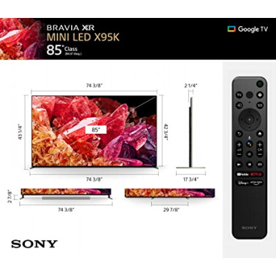 Sony 85 Inch 4K Ultra HD TV X95K Series: BRAVIA XR Mini LED Smart Google TV with Dolby Vision HDR(тээвэр орсон)