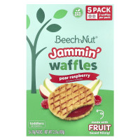 Beech-Nut, Jammin' Waffles, 12+ Months, Pear Raspberry, 5 Packs, 0.56 oz (16 g) Each