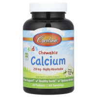Carlson, Kid's, Chewable Calcium, Natural Vanilla, 250 mg, 60 Tablets
