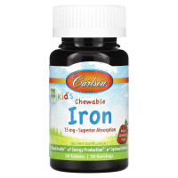 Carlson, Kid's Chewable Iron, Strawberry, 15 mg, 30 Tablets