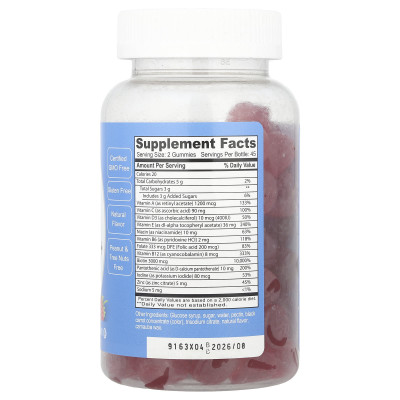 Doctor's Finest, Teen Multivitamin+ Gummies, Raspberry, 90 Gummies