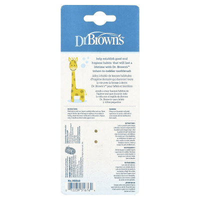 Dr. Brown's, Infant-to-Toddler Toothbrush, 0-3 Years, Yellow, Giraffe, 1 Toothbrush