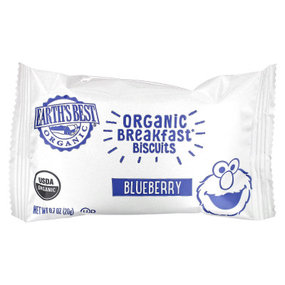 Earth's Best, Organic Breakfast Biscuits, 2 Years and Up, Blueberry, 5 Packs, 0.7 oz (20 g) Each