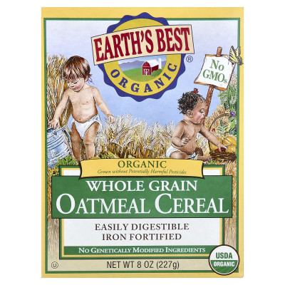 Earth's Best, Organic Whole Grain Oatmeal Cereal, 8 oz (227 g)