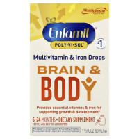 Enfamil, Poly·Vi·Sol® , Brain & Body, Multivitamin & Iron Drops, 6-24 Months, 1 2/3 fl oz (50 ml)