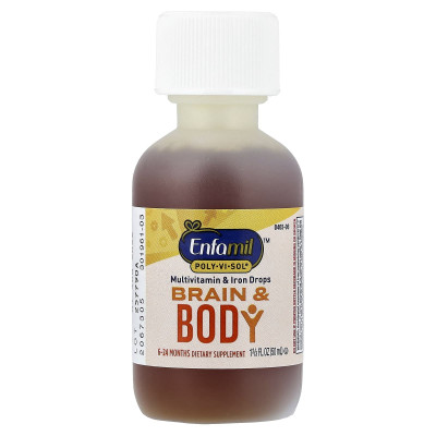 Enfamil, Poly·Vi·Sol® , Brain & Body, Multivitamin & Iron Drops, 6-24 Months, 1 2/3 fl oz (50 ml)