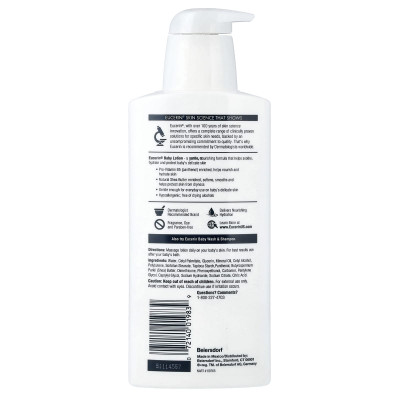 Eucerin, Baby Lotion, Delicate, Sensitive Skin, Fragrance Free, 13.5 fl oz (400 ml)