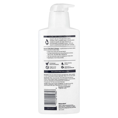 Eucerin, Baby, Wash & Shampoo, Fragrance Free, 13.5 fl oz (400 ml)