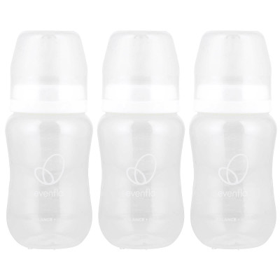 Evenflo Feeding, Balance+ Bottles, Wide, 0+ Months, Slow Flow, 3 Bottles, 9 oz (270 ml) Each