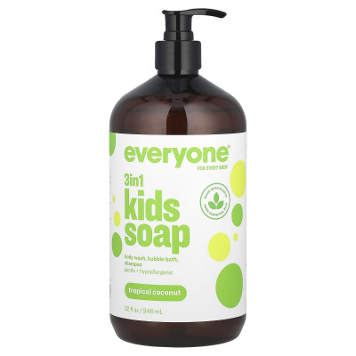 Everyone, 3 in 1 Kids Soap, Tropical Coconut, 32 fl oz (946 ml)