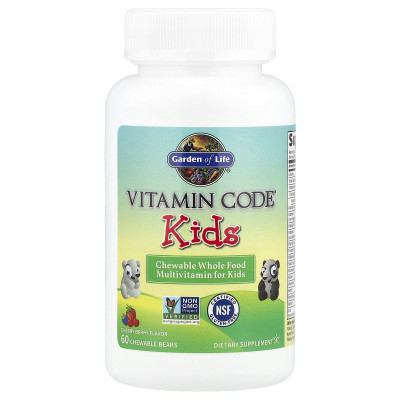 Garden of Life, Vitamin Code® Kids, Chewable Whole Food Multivitamin, Cherry Berry, 60 Chewable Bears