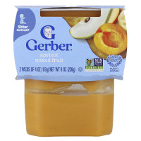 Gerber, Baby Food, 2nd Foods®, Apricot Mixed Fruit, 2 Packs, 4 oz (113 g) Each