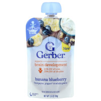 Gerber, Fruit Puree, Yogurt & Whole Grains, 12+ Months, Banana Blueberry, 3.5 oz (99 g)