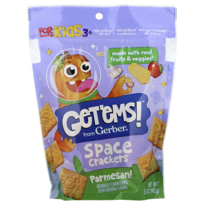 Gerber, Get'ems!™, Space Crackers, For Kids 3+, Parmesan, 5 oz (142 g)