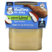 Gerber, Mealtime for Baby, Power Blend™, 2nd Foods®, Apple Chicken, 2 Pack, 4 oz (113 g) Each