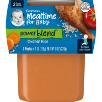 Gerber, Mealtime for Baby, Power Blend™, 2nd Foods®, Chicken Rice, 2 Pack, 4 oz (113 g) Each