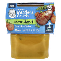 Gerber, Mealtime for Baby, Power Blend™, 2nd Foods®, Vegetable Chicken, 2 Pack, 4 oz (113 g) Each