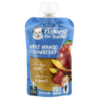 Gerber, Natural For Toddler, 12+ Months, Apple, Mango, Strawberry with Vitamin C, 3.5 oz (99 g)