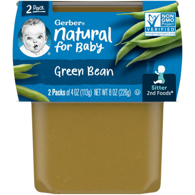 Gerber, Natural for Baby, 2nd Foods®, Green Bean, 2 Pack, 4 oz (113 g) Each