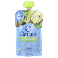 Gerber, Organic Puree, 2nd Foods, Pear Spinach, 3.5 oz (99 g)