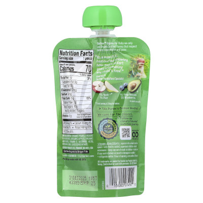 Gerber, Organic for Baby, 2nd Foods®, Pear, Blueberry, Apple, Avocado, 3.5 oz (99 g)