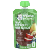 Gerber, Organic for Baby, 2nd Foods®, Pear, Blueberry, Apple, Avocado, 3.5 oz (99 g)