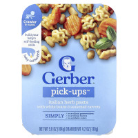 Gerber, Pick-Ups™, Italian Herb Pasta With White Beans & Seasoned Carrots, 8+ Months, 5.8 oz (164 g)