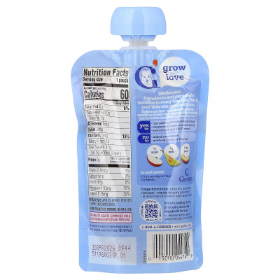 Gerber, Puree, 2nd Foods®, Apple, Pear, Peach, 3.5 oz (99 g)