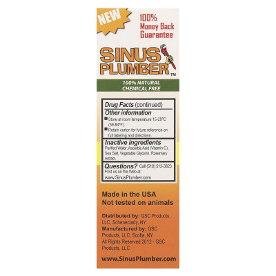 Greensations, Sinus Plumber™, All Natural Nasal Spray, 1 fl oz (30 ml)