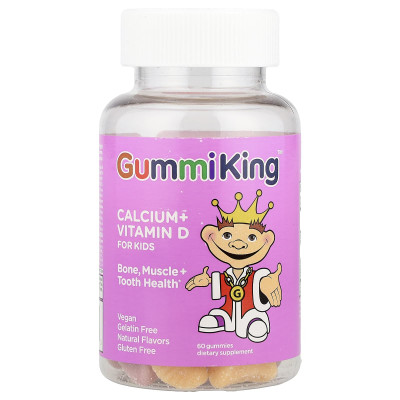 GummiKing, Calcium + Vitamin D for Kids, 60 Gummies