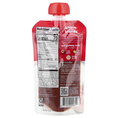 Happy Family Organics, Happy Baby®, Brain Support Blends™, 6+ Months, Organic Apples, Purple Carrots & Guava, 4 oz (113 g)