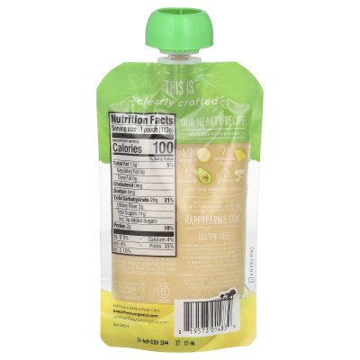 Happy Family Organics, Happy Baby®, Organic Baby Food, 6+ Months, Bananas, Pineapple, Avocado & Granola, 4 oz (113 g)