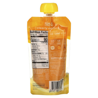Happy Family Organics, Happy Baby®, Organic Baby Food, 6+ Months, Bananas, Sweet Potatoes, & Papayas, 4 oz (113 g)