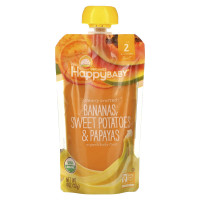 Happy Family Organics, Happy Baby®, Organic Baby Food, 6+ Months, Bananas, Sweet Potatoes, & Papayas, 4 oz (113 g)