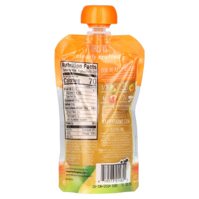 Happy Family Organics, Happy Baby®, Organic Baby Food, 6+ Months, Pears, Pumpkin, Peaches & Granola, 4 oz (113 g)