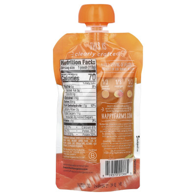 Happy Family Organics, Happy Baby®, Organic Baby Food, 6+ Months, Sweet Potatoes, Mangos & Carrots, 4 oz (113 g)
