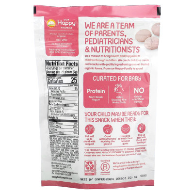 Happy Family Organics, Happy Baby, Organic Greek Yogis, Strawberry Banana, 1 oz (28 g)
