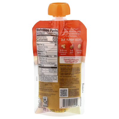 Happy Family Organics, Happy Baby®, Squash, Pears & Apricots, 6 + Months, 4 oz (113 g)
