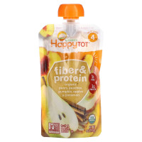Happy Family Organics, Happy Tot®, Fiber & Protein, For 2+ Years, Organic Pears, Peaches, Pumpkin, Apples & Cinnamon, 4 oz (113 g)