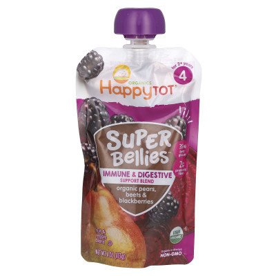 Happy Family Organics, Happy Tot, Super Bellies, 2+ Years, Organic Pears, Beets & Blackberries, 4 oz (113 g)