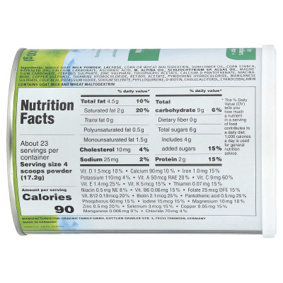 Holle, Goat Milk Toddler Drink, 1 Year+, 14.1 oz (400 g)