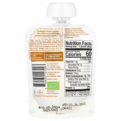 Holle, Organic Yogurt With Mango, 8+ Months, 3 oz (85 g)