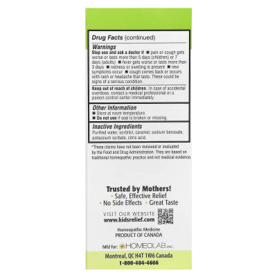 Homeolab USA, Kids Relief, Cough & Cold Syrup, For Kids 0-12 Yrs, 3.4 fl oz (100 ml)