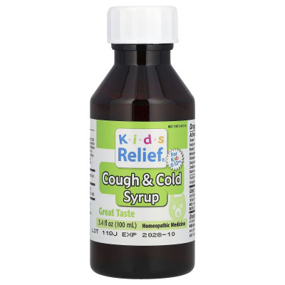 Homeolab USA, Kids Relief, Cough & Cold Syrup, For Kids 0-12 Yrs, 3.4 fl oz (100 ml)
