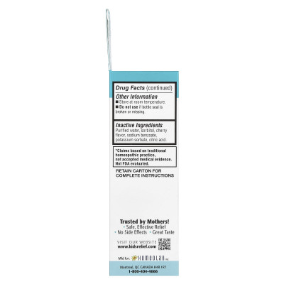 Homeolab USA, Kids Relief, Pain & Fever Oral Liquid, For Kids 0-12 Yrs, Cherry, 0.85 fl oz (25 ml)