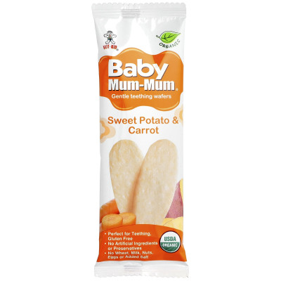 Hot Kid, Baby Mum-Mum®, Gentle Teething Wafers, Sweet Potato & Carrot, 12 Packs, 2 Wafers Each