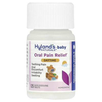 Hyland's Naturals, Baby, Oral Pain Relief, Daytime, 0+ Months, 125 Quick-Dissolving Tablets
