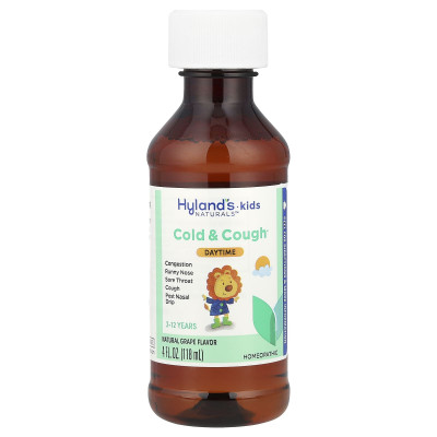 Hyland's Naturals, Kids, Cold & Cough, Daytime, Ages 2-12, Natural Grape, 4 fl oz (118 ml)