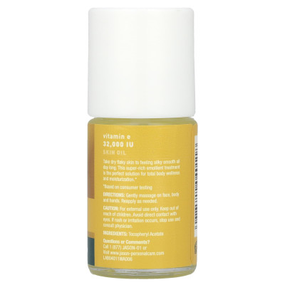 Jason Natural, Vitamin E Skin Oil, 32,000 IU, 1 fl oz (30 ml)
