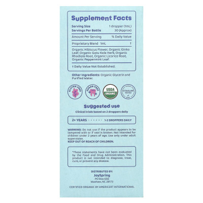 JoySpring, Genius Drops, Focus + Attention, 1 fl oz (30 ml)